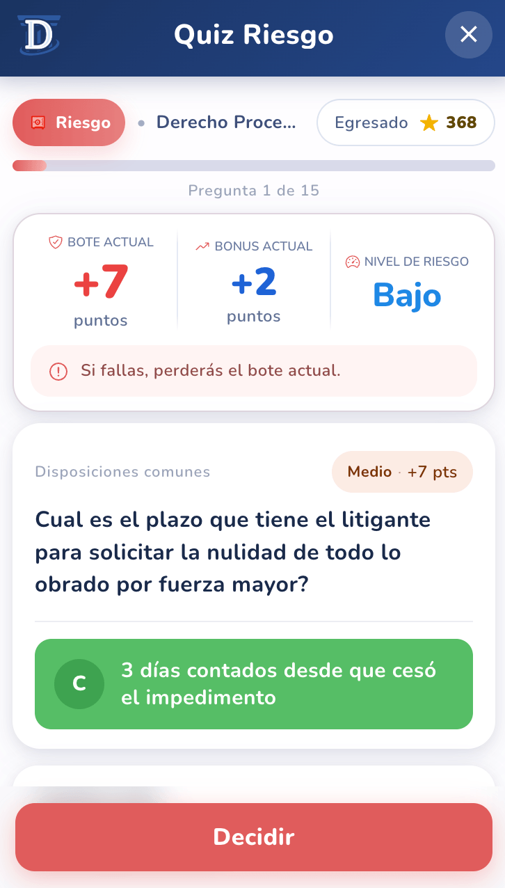 Pregunta con explicación en la App Quiz Examen de Grado